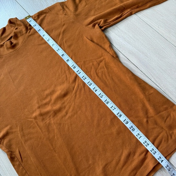 Uniqlo Men's Mockneck Cotton Blend Long Sleeve Shirt in Mustard Size Small - Picture 5 of 8